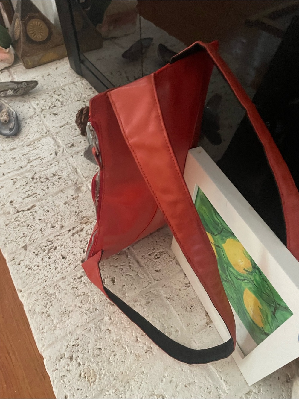 Red Leather backpack PLY - Picture 9 of 11